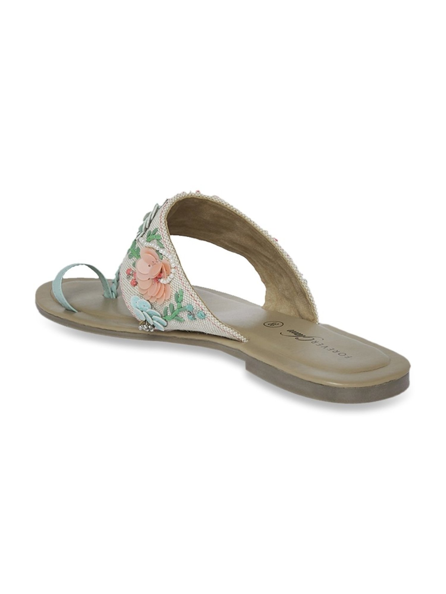 Forever Glam by Pantaloons Women's Sky Blue Toe Ring Sandals