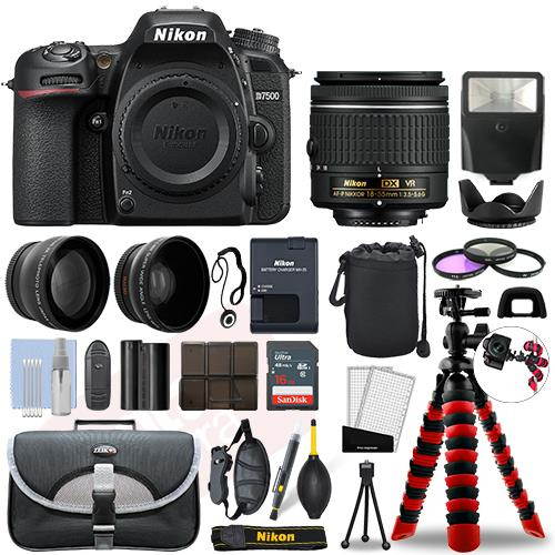 Nikon D7500 DSLR Camera with 18-55mm VR + 16GB 3 Lens Ultimate Accessory Kit