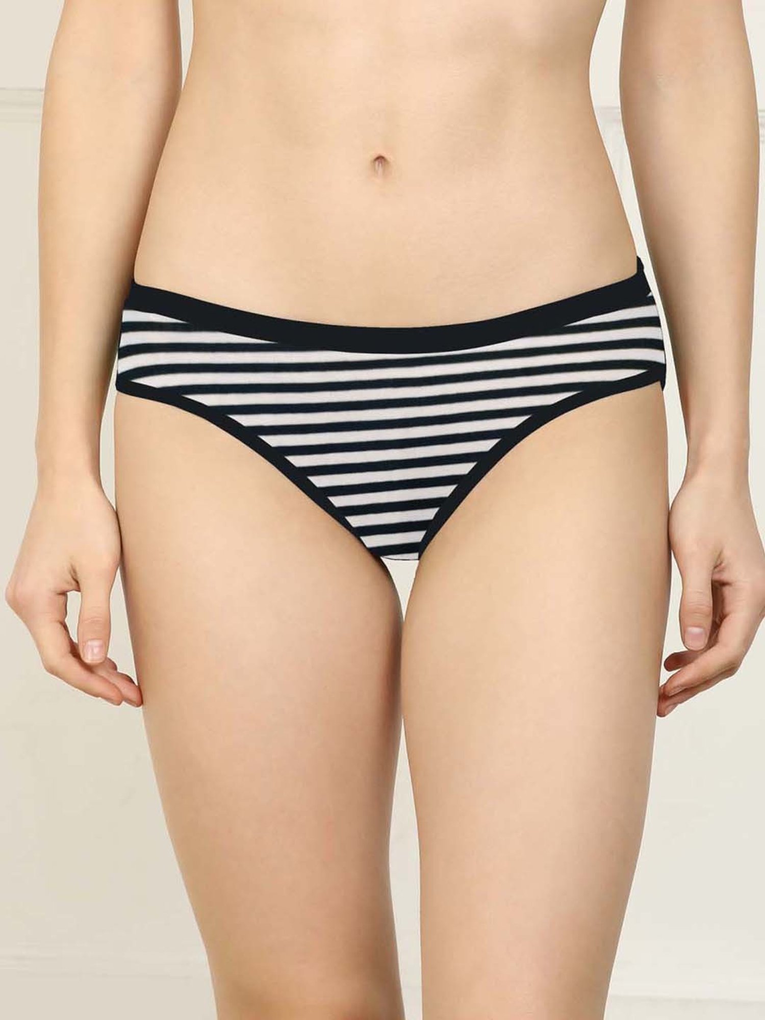 AROUSY Black Cotton Printed Bikini Panty