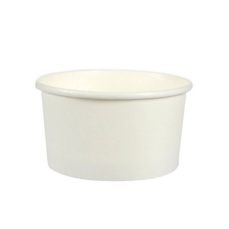 Juvale 200-Pack 8 oz White Disposable Paper Ice Cream Sundae Treat Cup Dessert Bowls Party Supplies
