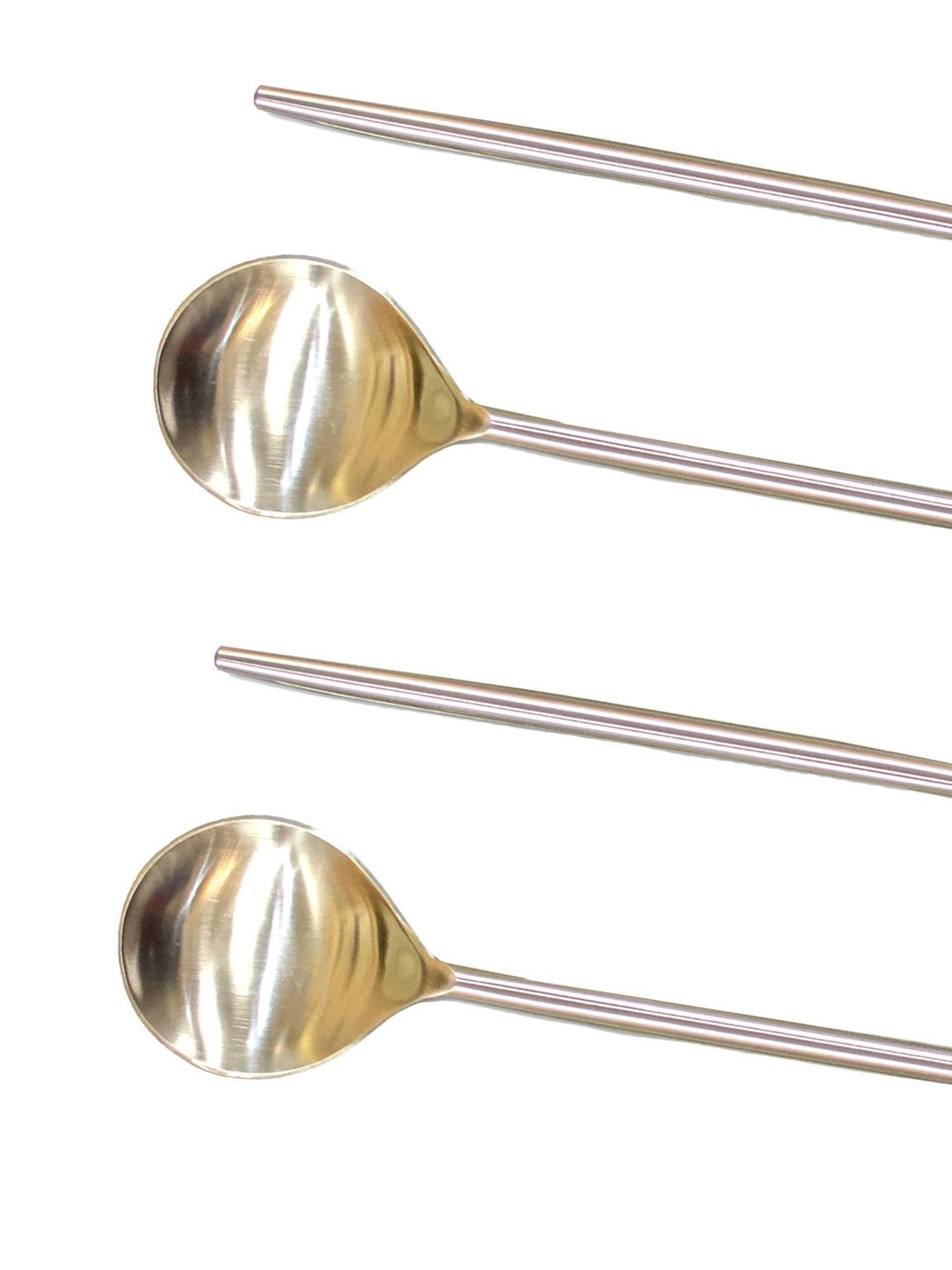 Ambi Handcrafted Steel Soup Spoons - Set Of 4 - Matt Finish