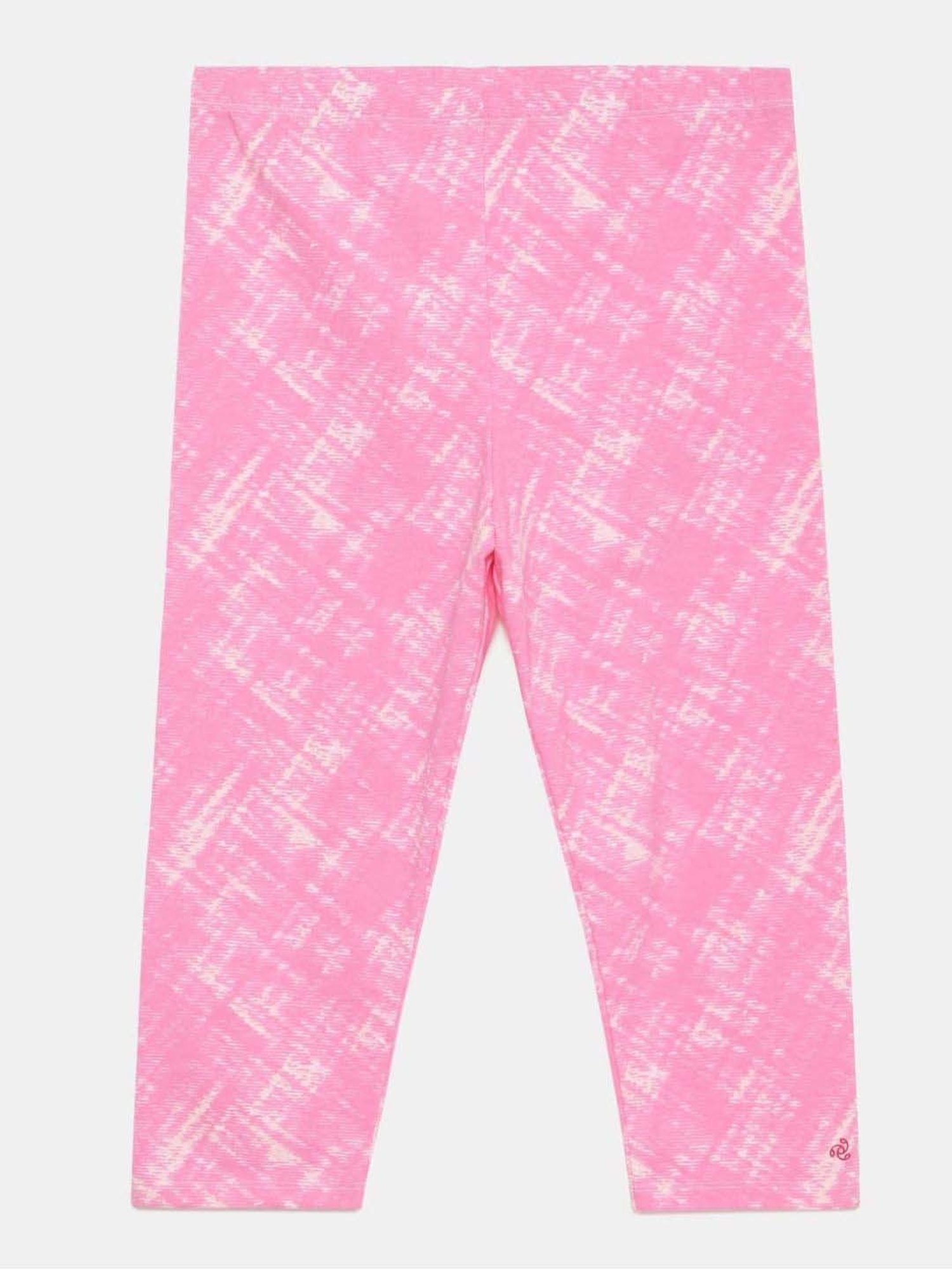 Jockey Kids Pink & Grey Cotton Printed Leggings (Pack of 2) - Assorted