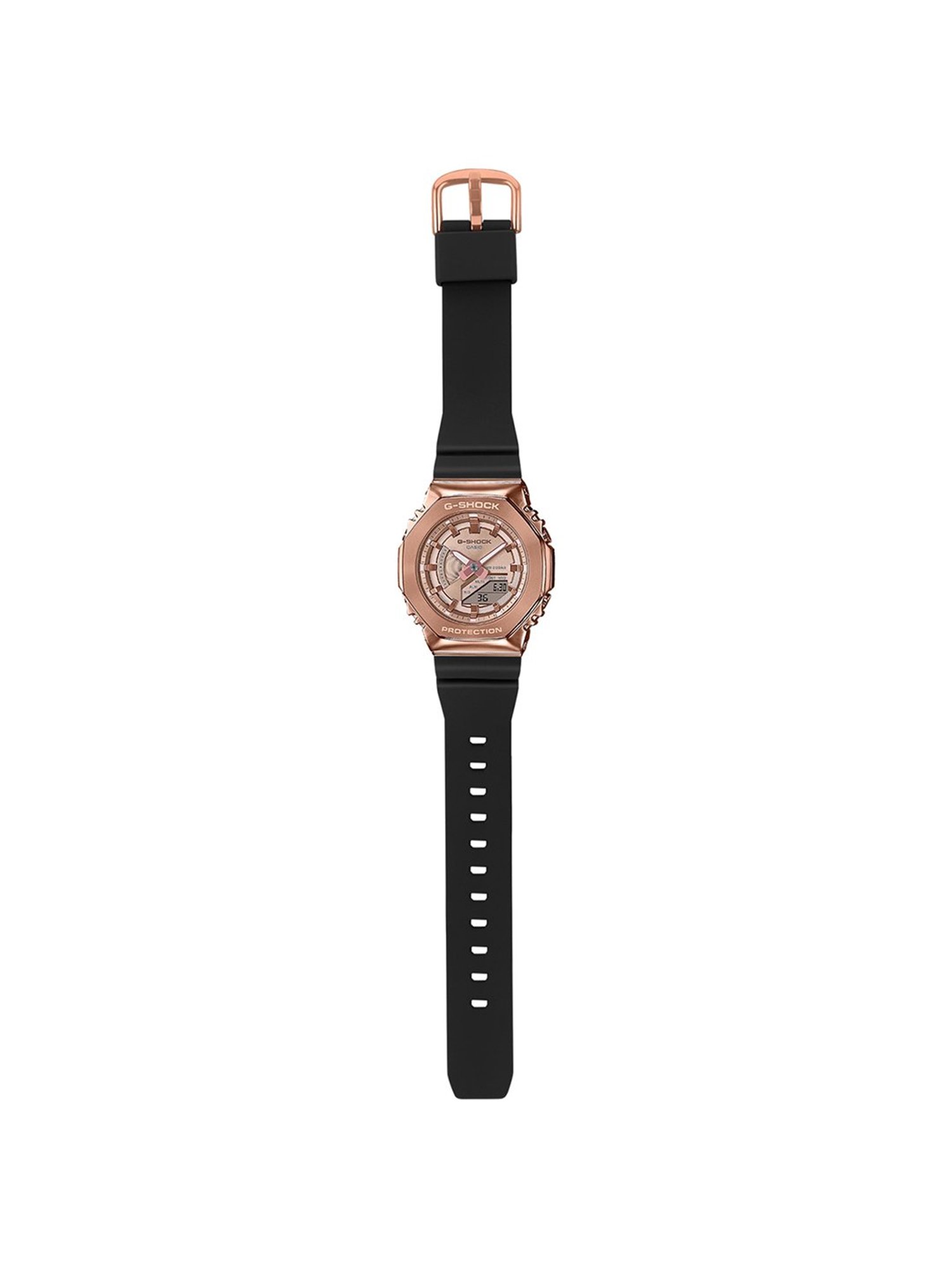 Casio G-Shock G-Steel GM-S2100PG-1A4DR Rose Gold Analog-Digital Dial Resin Strap Women's Watch G1165