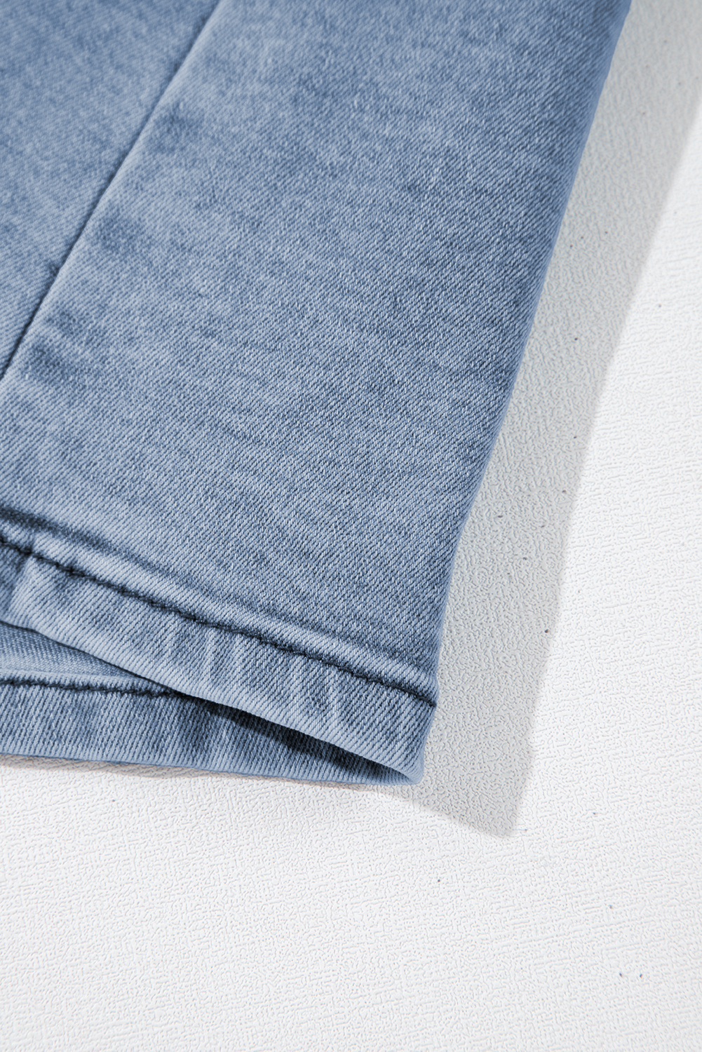 Dusk Blue Light Washed Belted High Waist Denim Skirt