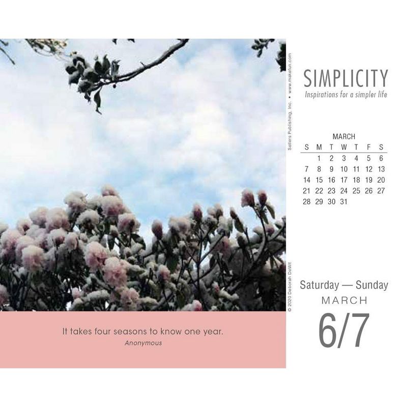 2021 Simplicity Inspirations for a Simpler Life Boxed Daily Calendar [Calendar] DeWit, Deborah