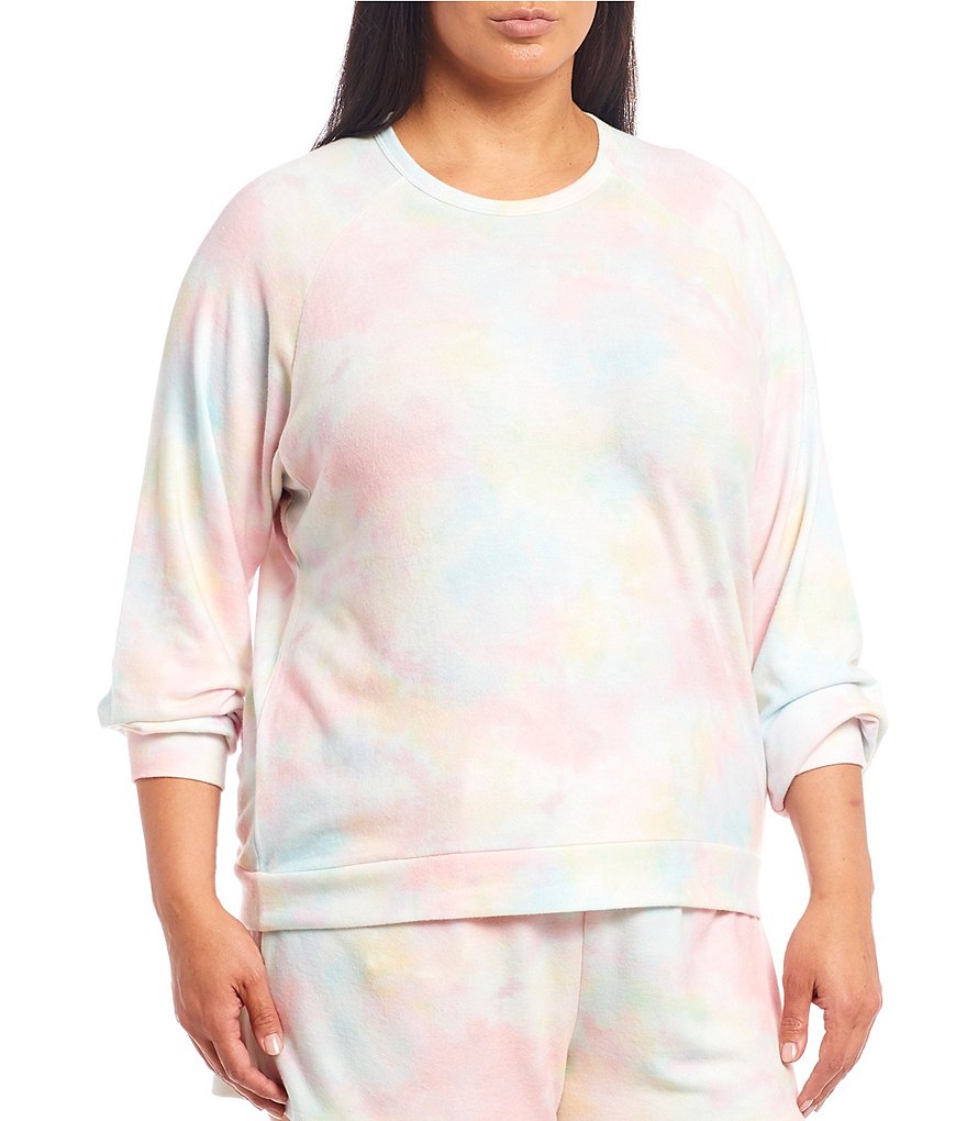 PJ Salvage Plus Rainbow Tie-Dye Printed Jersey Sleep Top