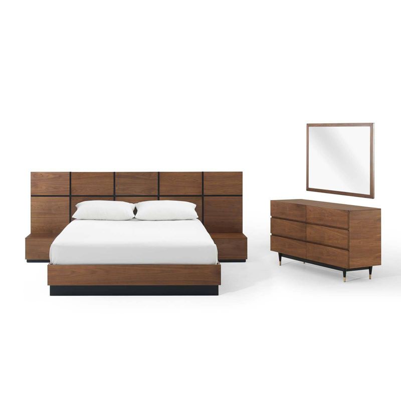 4pc Twin Radiance Platform Bed Bundle Natural Maple/White - Nexera - Nexera