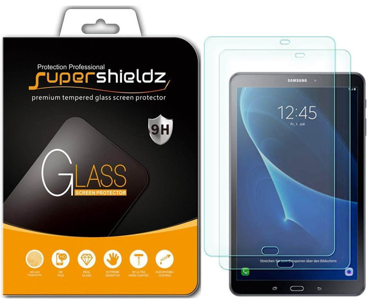 [2-Pack] Supershieldz for Samsung Galaxy Tab A 10.1 (SM-T580/T587 Model 2016 Release) Screen Protector, [Tempered Glass] Anti-Scratch, Bubble Free, Lifetime Replacement