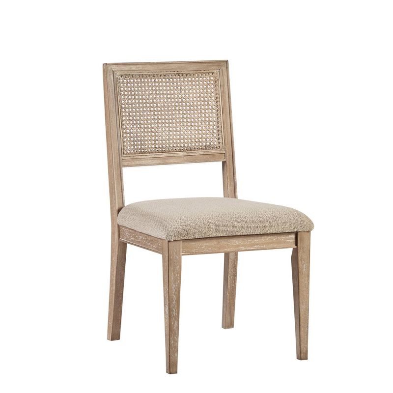 Agi Mid-Century Dining Chair in Walnut Wood and Beige Fabric - Armen Living