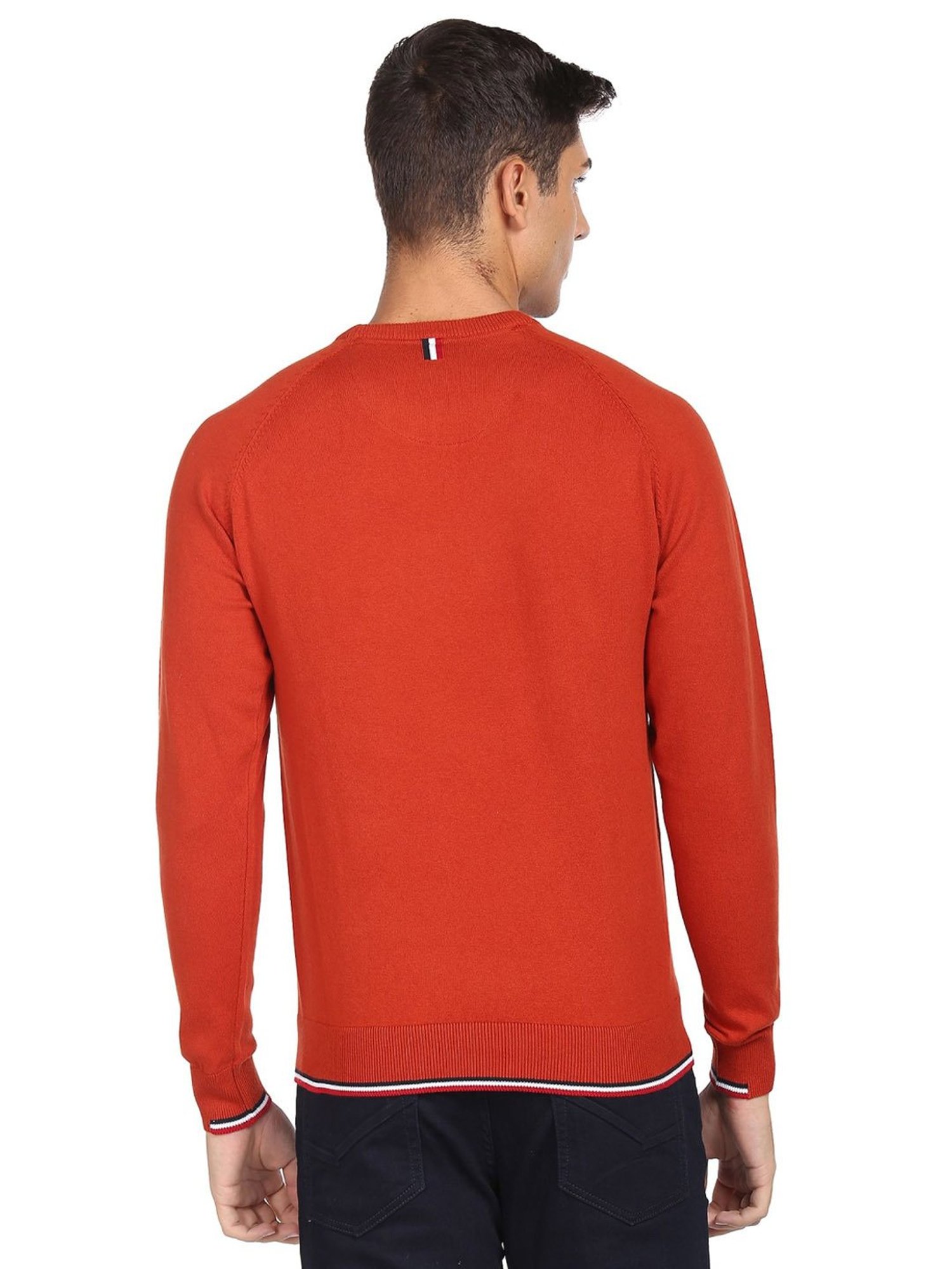 Arrow Sport Orange Cotton Regular Fit Sweater