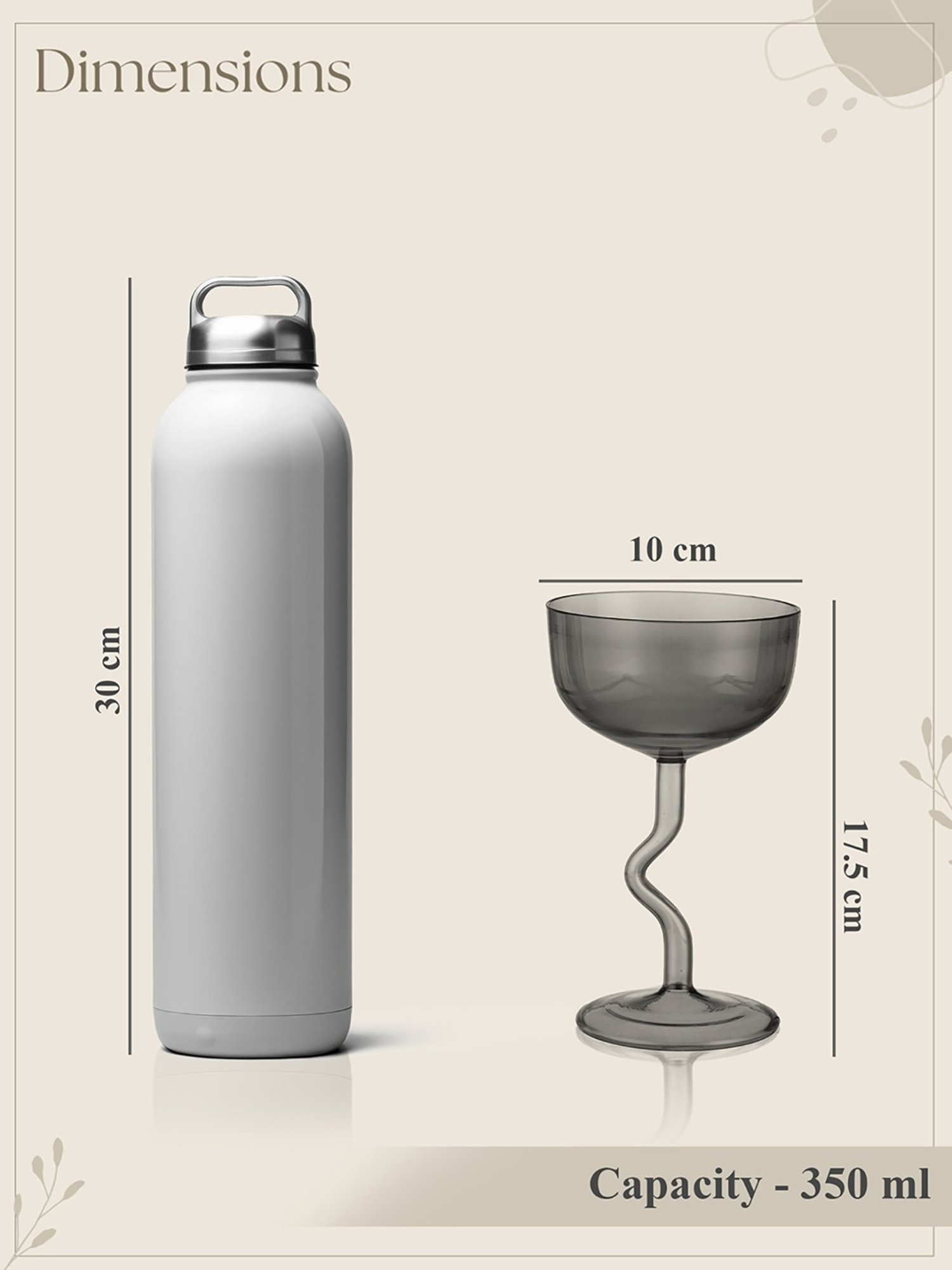 Trovea's Classic And Elegant Coupe Transparent Glass Cocktail Glass - Set of 2