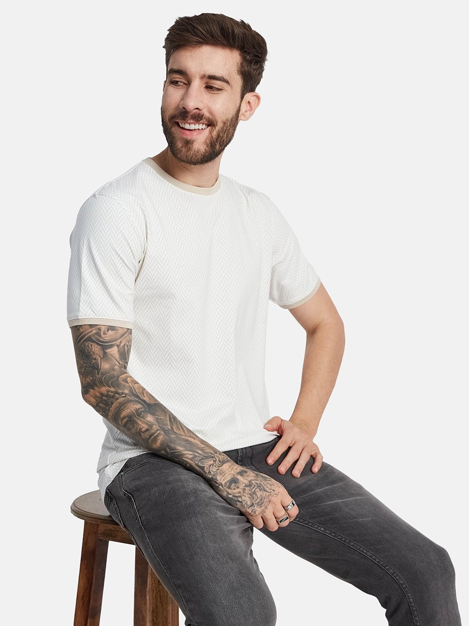 Octave Mastic Regular Fit Printed T-Shirt