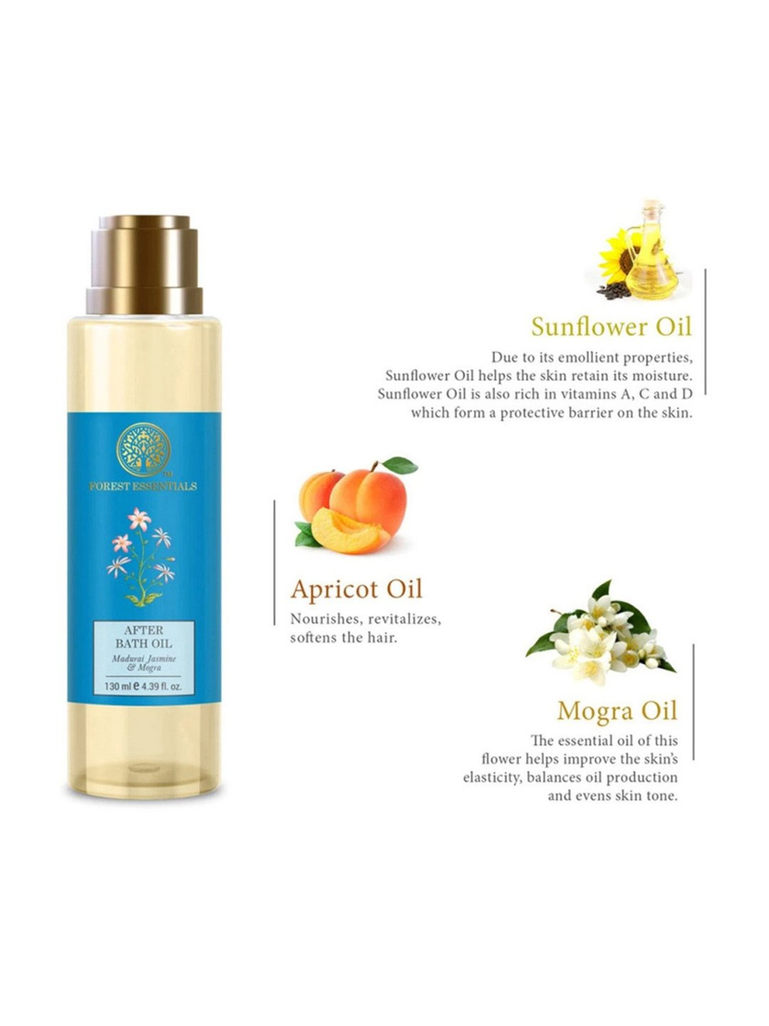 Forest Essentials Madurai Jasmine & Mogra Nourishing After Bath Body Oil - 130 ml