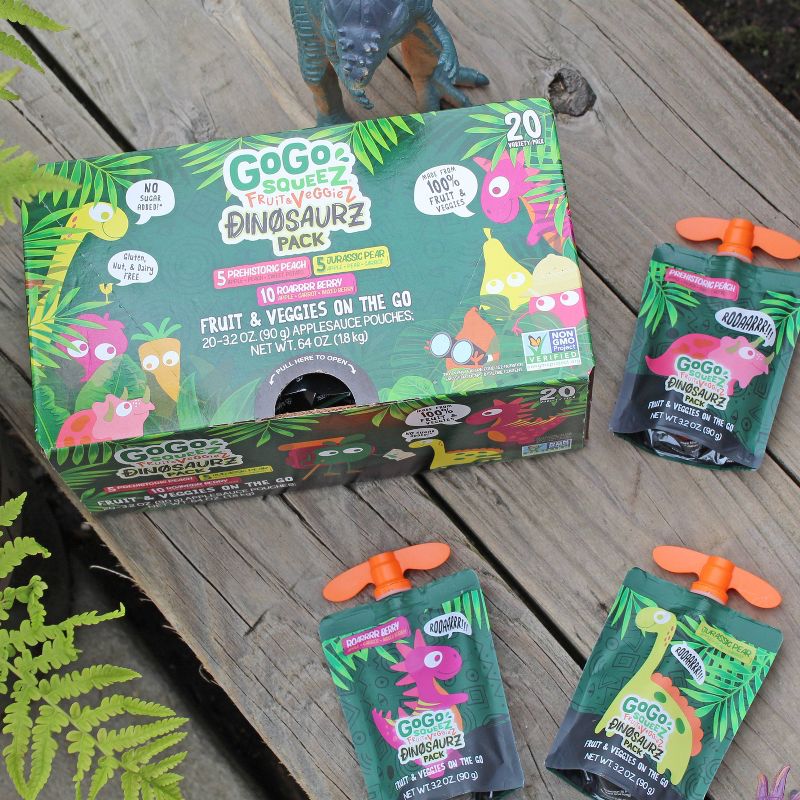 GoGo SqueeZ Fruit & VeggieZ Dino Variety Pack - 3.2oz/20ct