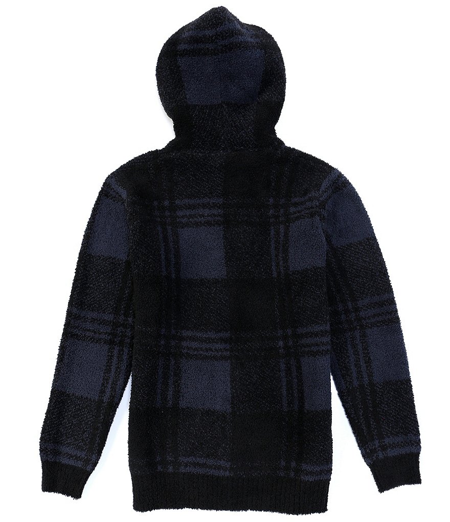 Barefoot Dreams Long-Sleeve Plaid Zip Up Hoodie