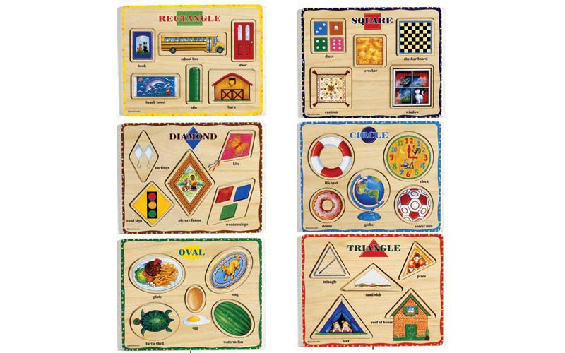 Puzzleworks Self Correcting Coloful Shape Puzzles  - Set of 6