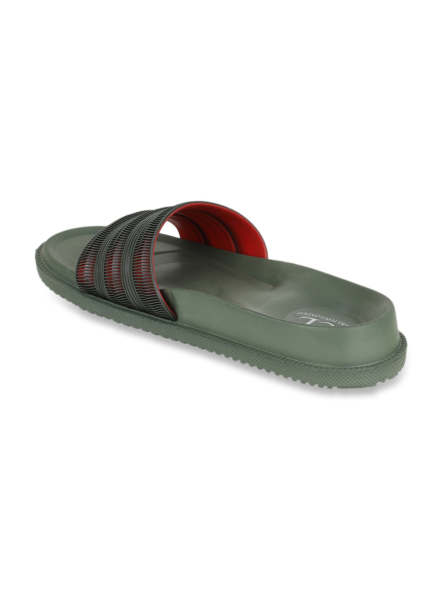 Carlton London Men's Olive Green Slides