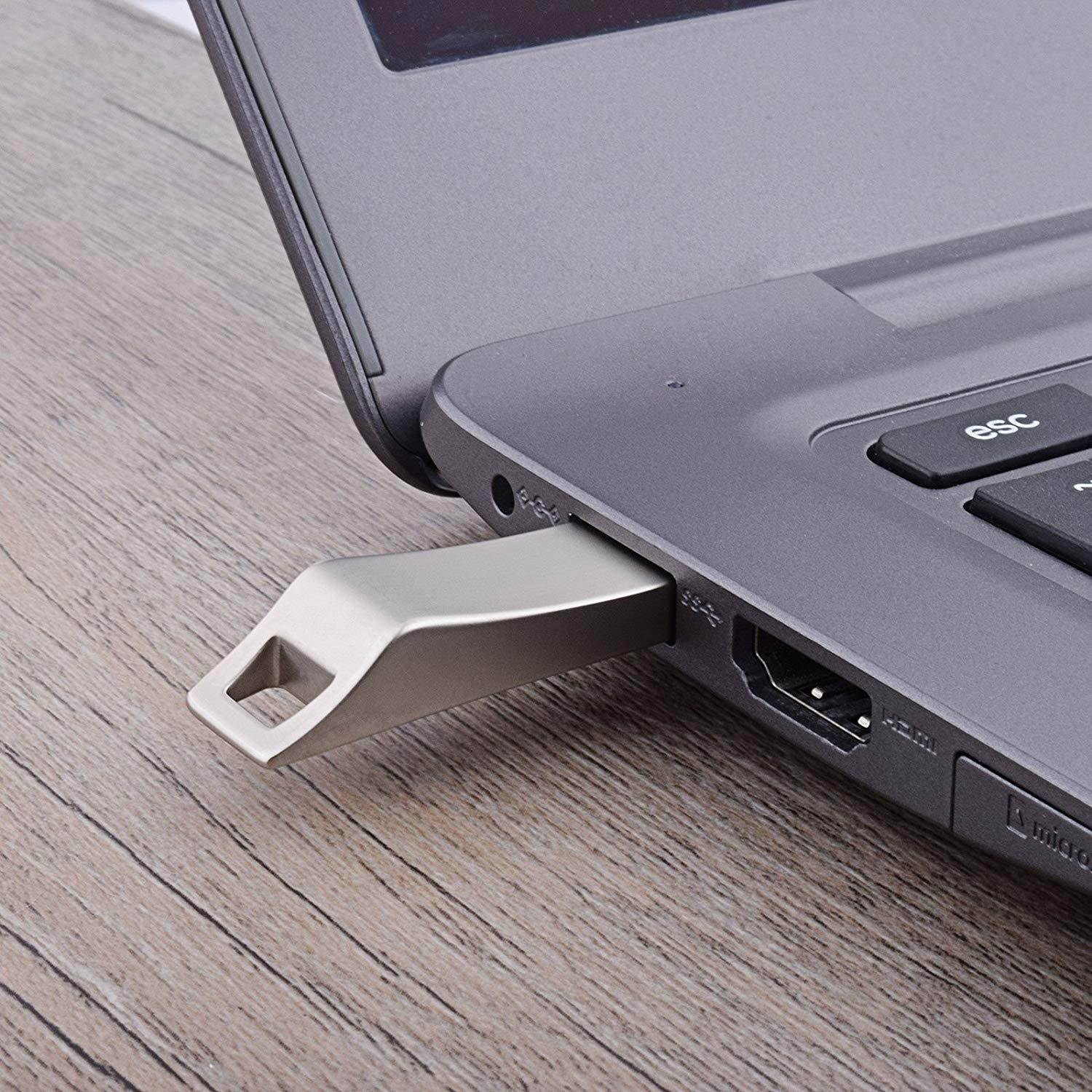 TOPESEL 3 Pack 32GB USB 2.0 Flash Drives Metal Memory Stick Waterproof Thumb Drive (3 Mixed Colors: Black, Gold, Silver)