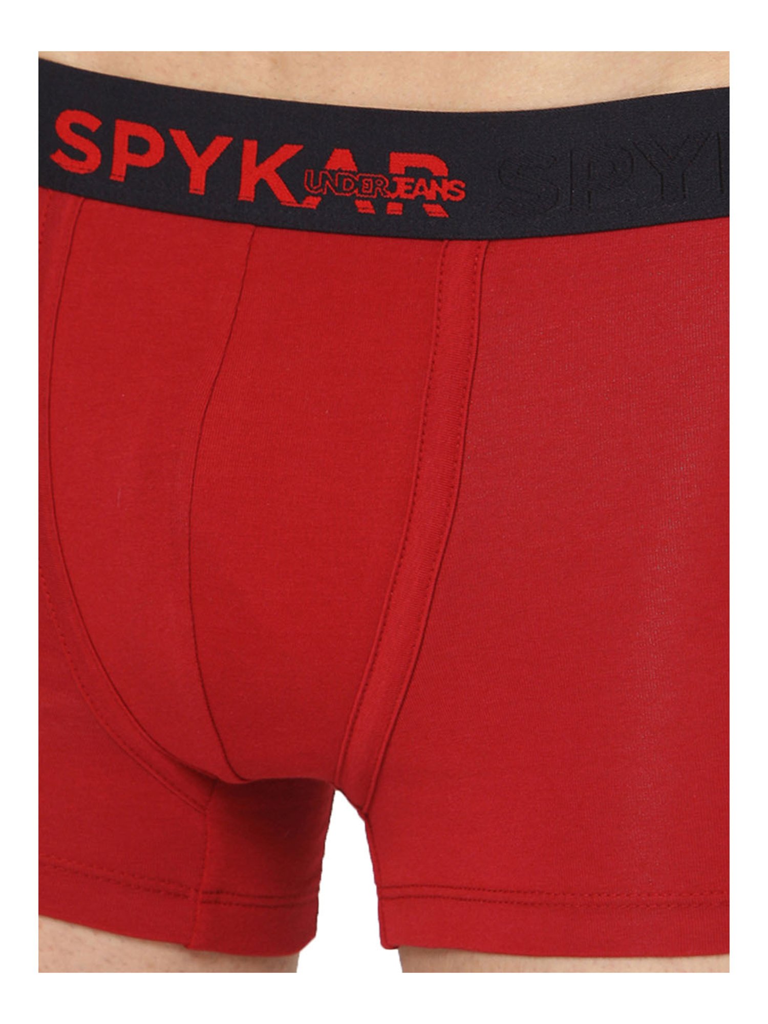 UnderJeans by Spykar Maroon Regular Fit Trunks
