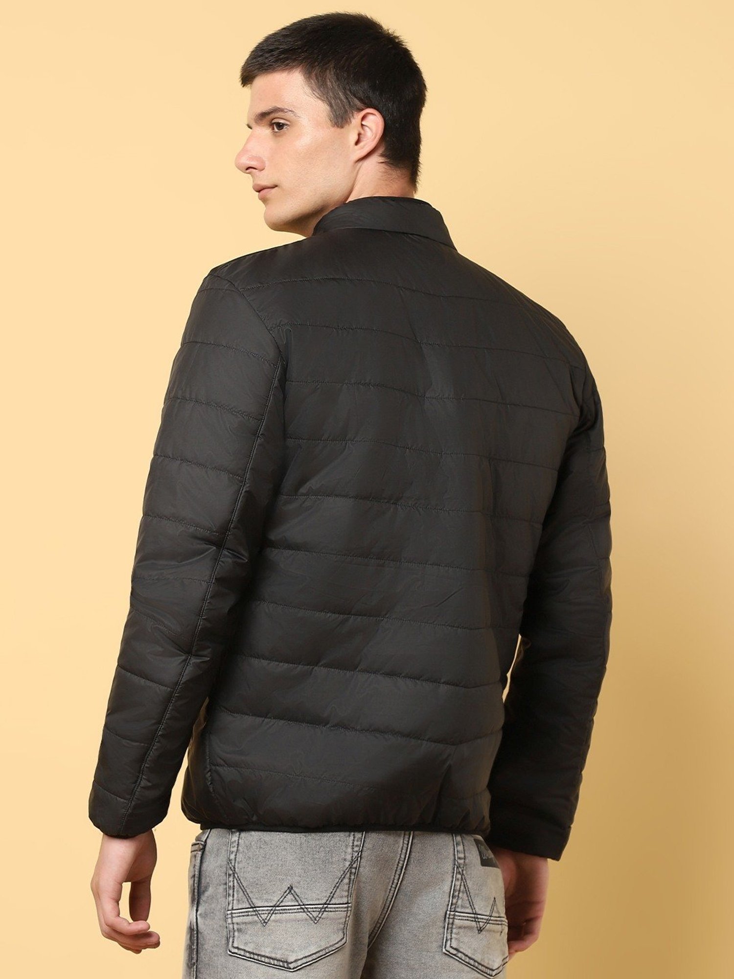 Wrangler Black Regular Fit Quilted Jacket