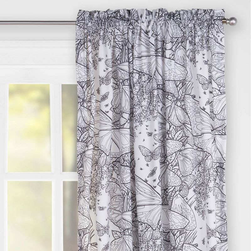 Beautiful Butterflies Hidden Pictures Rod Pocket Curtain Panel - Highlights