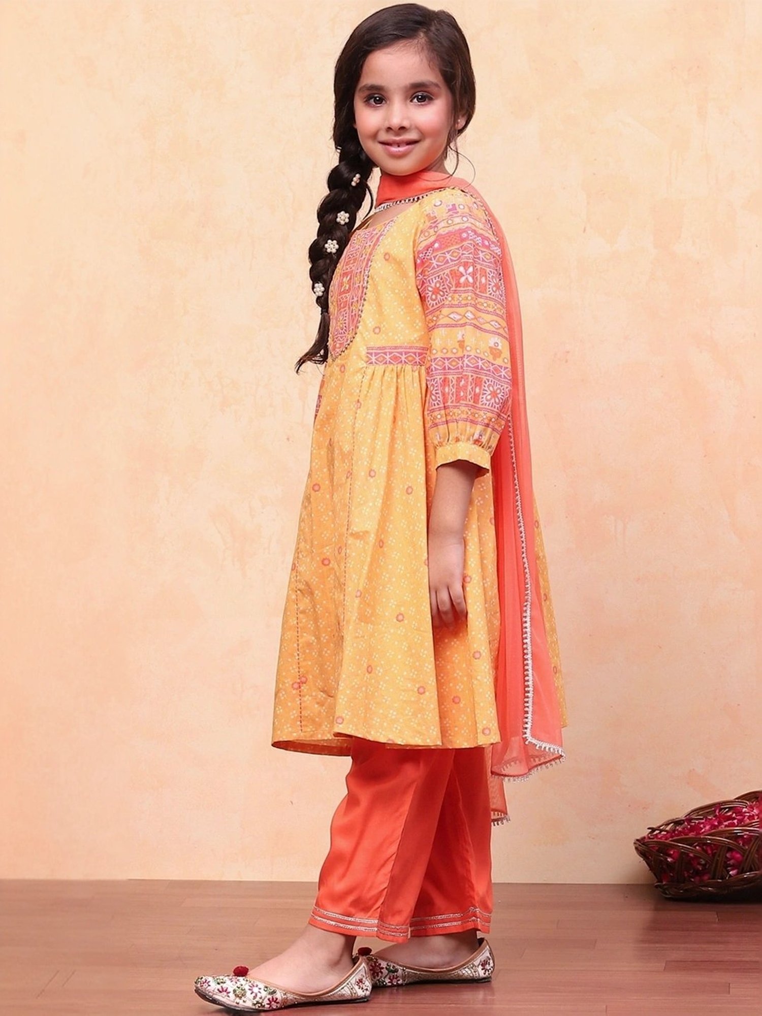 Many Frocks Kids Blue Embellished Top with Plazzos