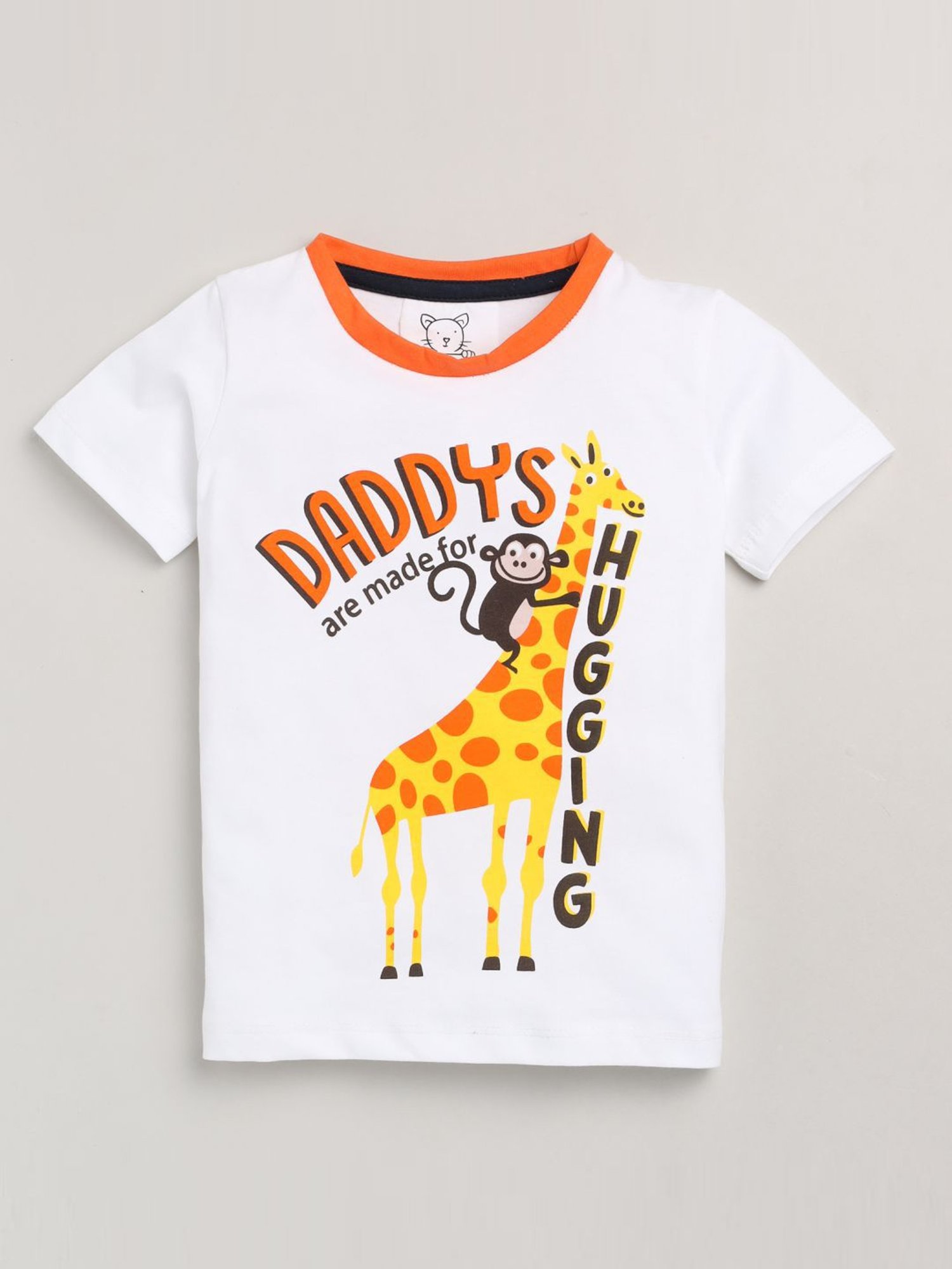 Lazy Shark Kids White Printed T-Shirt & Shorts