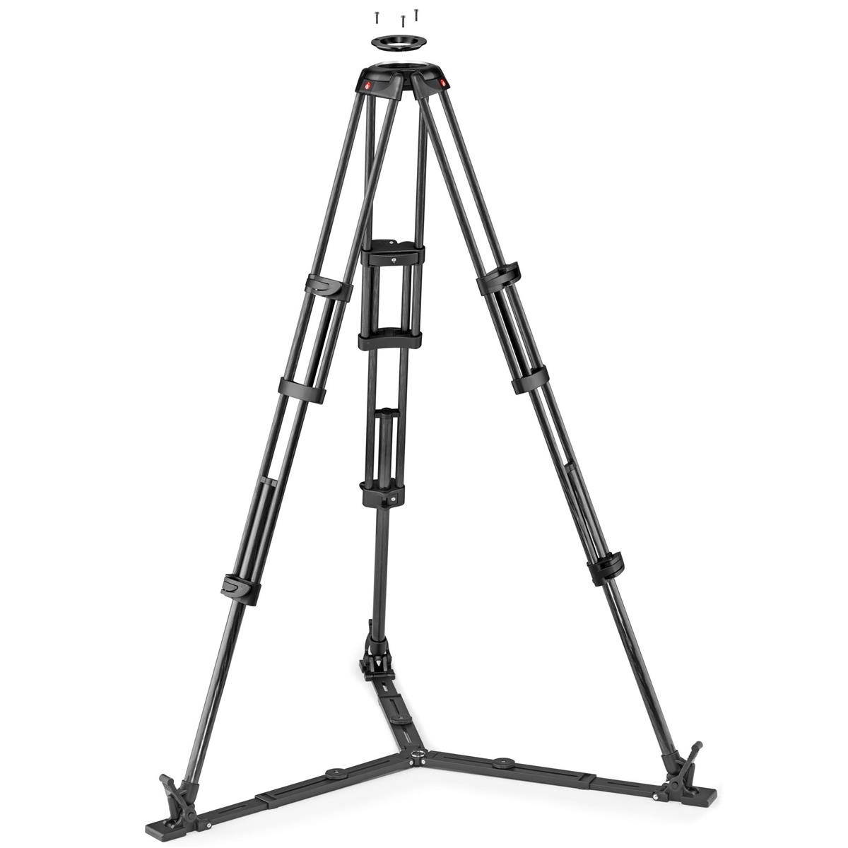 Manfrotto Carbon Fiber Twin Leg Video Tripod with Ground Spreader, 100/75mm Bowl