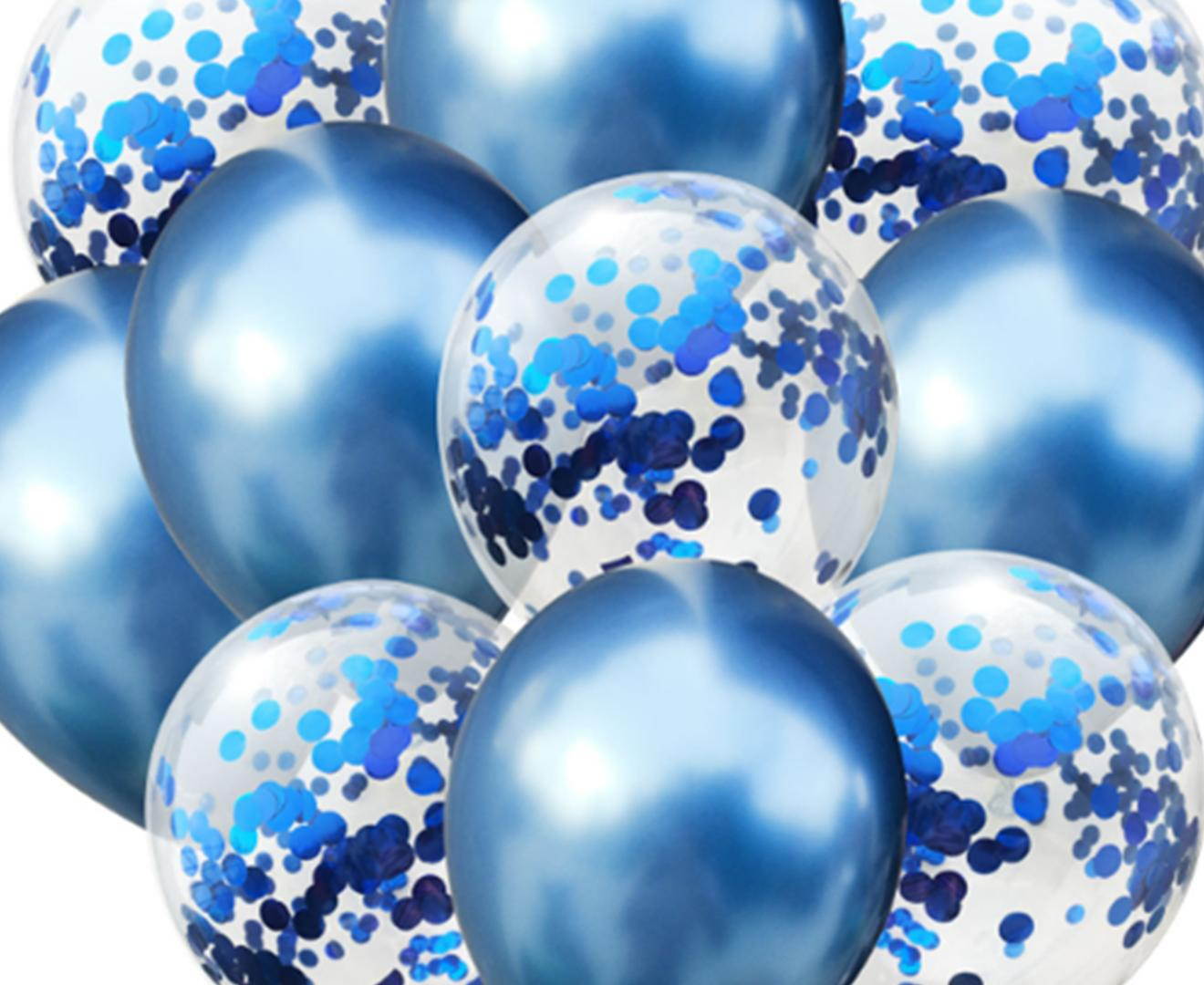 Select Mall 10PCS Colorful Balloon Confetti Balloon Combination Suitable for Wedding Birthday Party Decoration-Blue