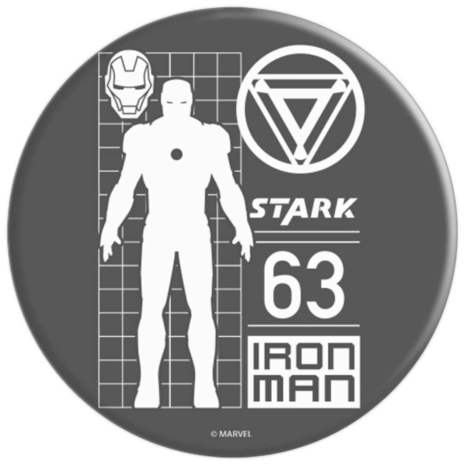 Marvel Iron Man Stark Industries 63 Moto Geometric PopSockets Grip and Stand for Phones and Tablets