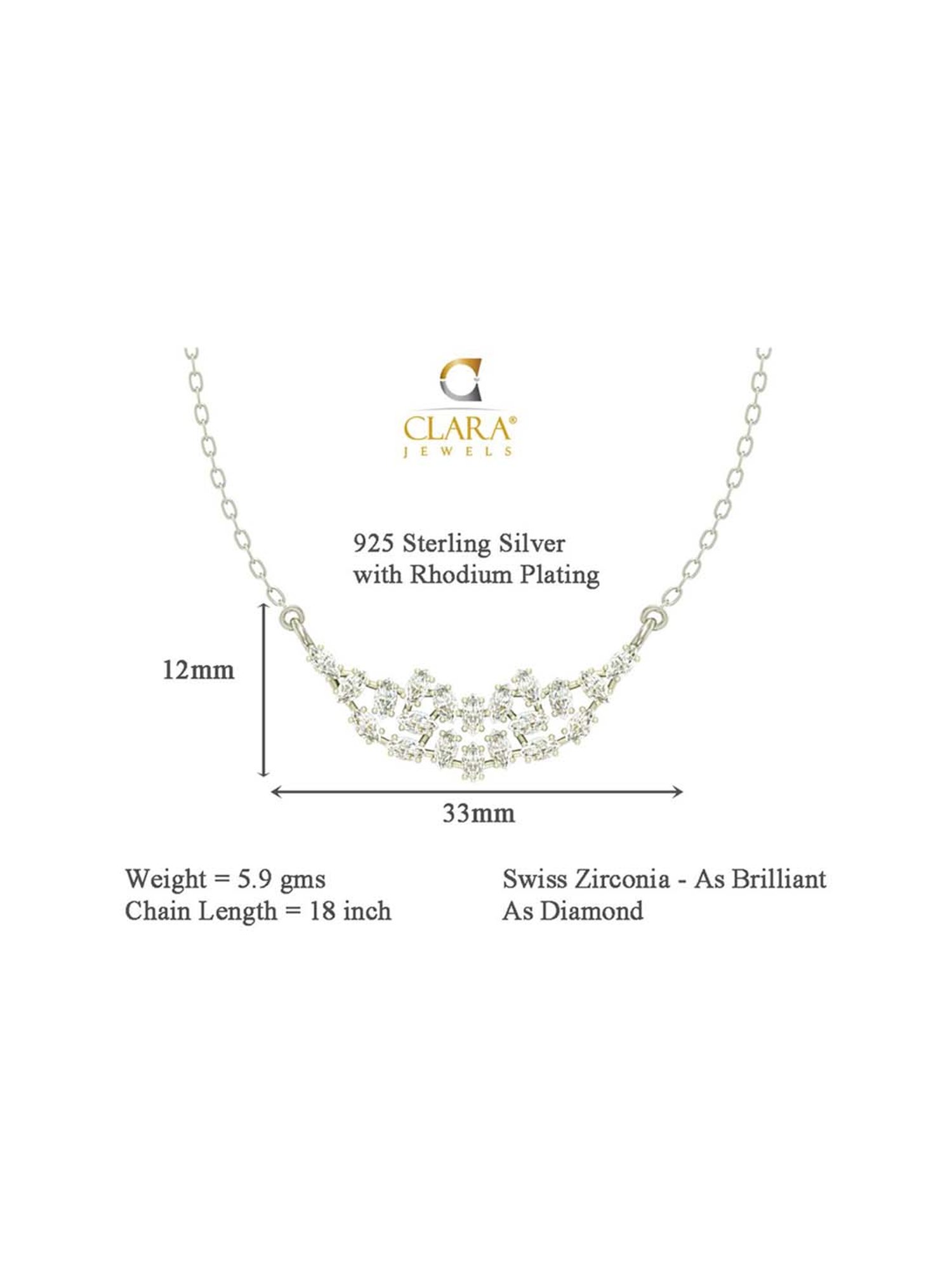 Clara Daisy 92.5 Sterling Silver Pendant with Chain