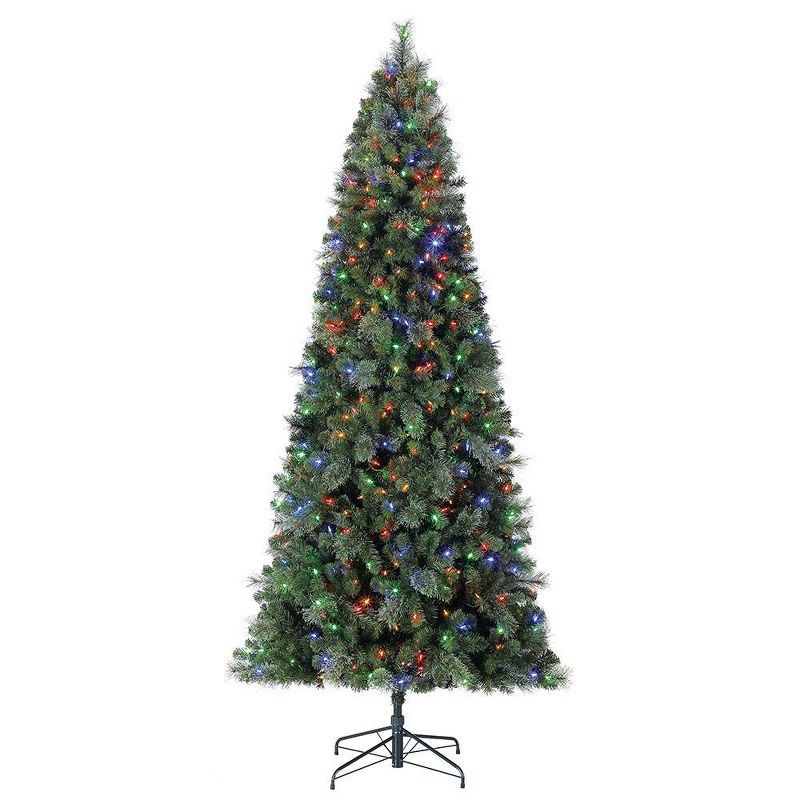 Home Heritage 9' Cascade Cashmere Quick Set Christmas Tree and Changing Lights
