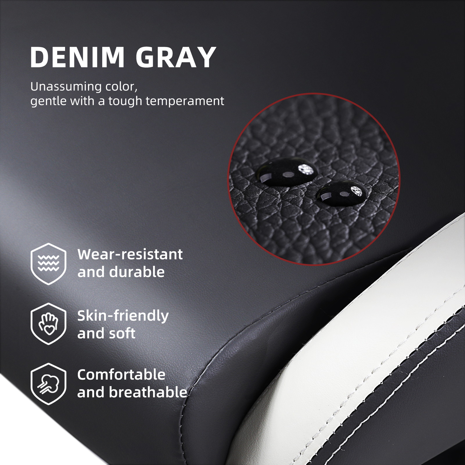 Dowinx Gaming Chair High Back Retro Style with Headrest and Massage Lumbar Support Office Chair with PU Leather Adjustable Swivel Ergonomic Computer Chair (Grey)