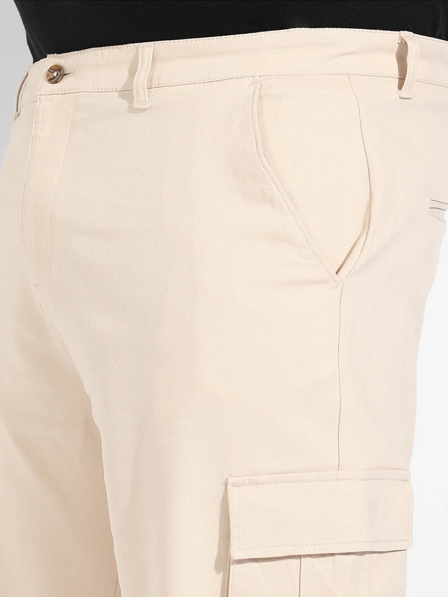 Instafab Plus Beige Regular fit Plus Size Cargo Shorts