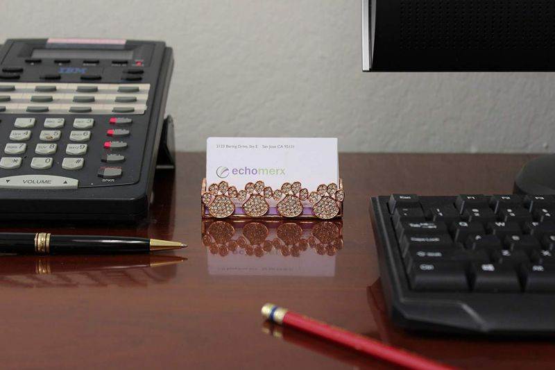 Paw Print Business Card Holder (rose gold)