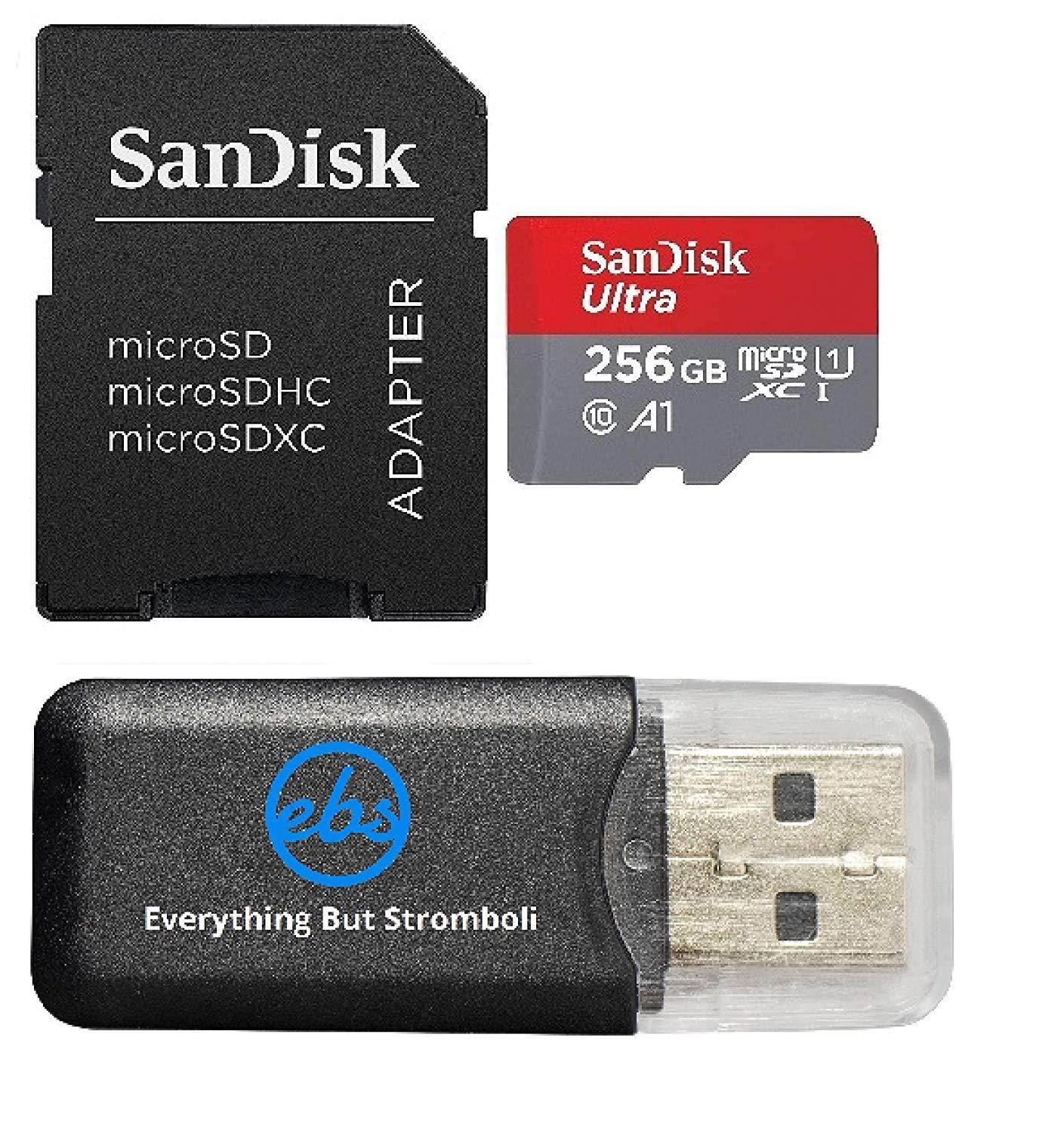 SanDisk 256GB Ultra Micro SDXC Memory Card Bundle Works with Samsung Galaxy J7 (2017), J7 (2018), J7 V (2018) Phone UHS-I Class 10 (SDSQUAR-256G-GN6MA) Plus Everything But Stromboli (TM) Card Reader