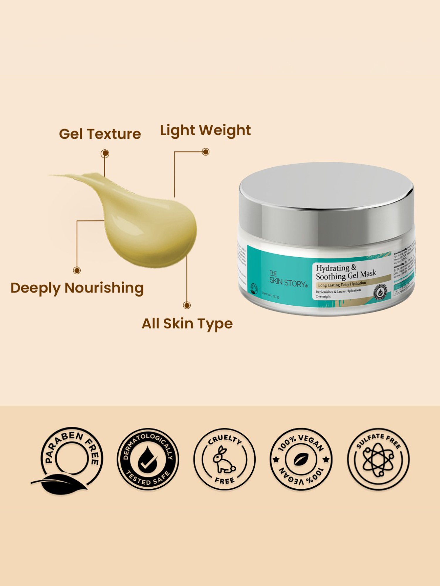 The Skin Story Witch Hazel Hydrating & Soothing Gel Mask - 50 gm