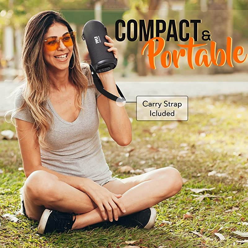 Wireless Portable Bluetooth Boombox Speaker 100 Watt Rechargeable Boom Box Speaker Portable Music Barrel Loud Stereo System with AUX Input MP3USBSD Port Fm Radio 25quot Tweeter  PBMSPG3BK