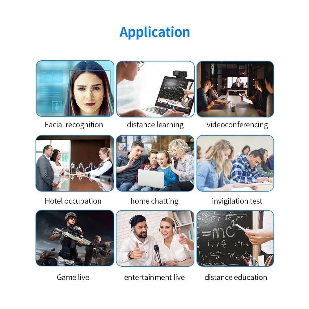 1080P HD Webcam with Ring Fill Light Autofocus Built in Microphone Webcam for Video/Live Streaming/Videoconferencing Smooth Type