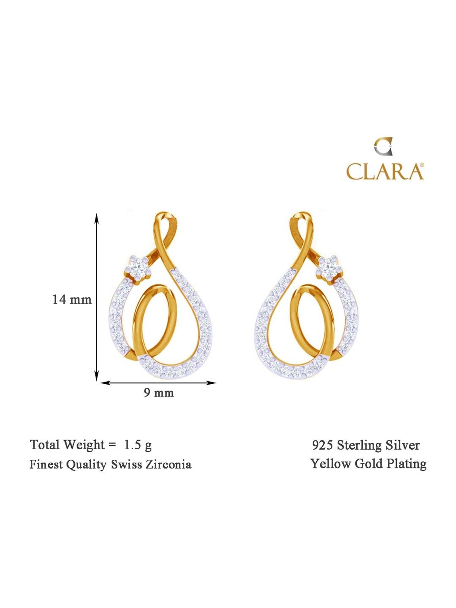 Clara 92.5 Sterling Silver Flavia Earrings for Women