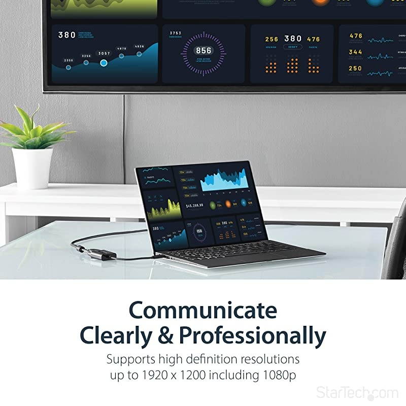 com USBC to VGA Adapter Black 1080p Video Converter For Your MacBook Pro USB C to VGA Display Dongle CDP2VGA