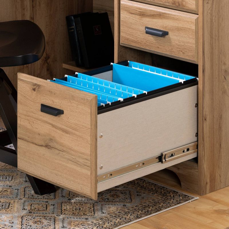 Versa Computer Desk with Hutch Nordik Oak - South Shore