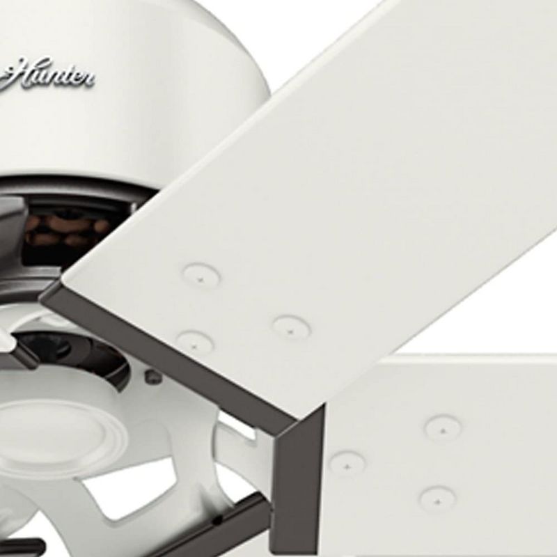 Hunter Fan Company 59132 96 Inch 6 Blade Multi Speed Quiet Indoor or Outdoor Home Industrial Ceiling Fan with Single Knob Wall Control, Fresh White