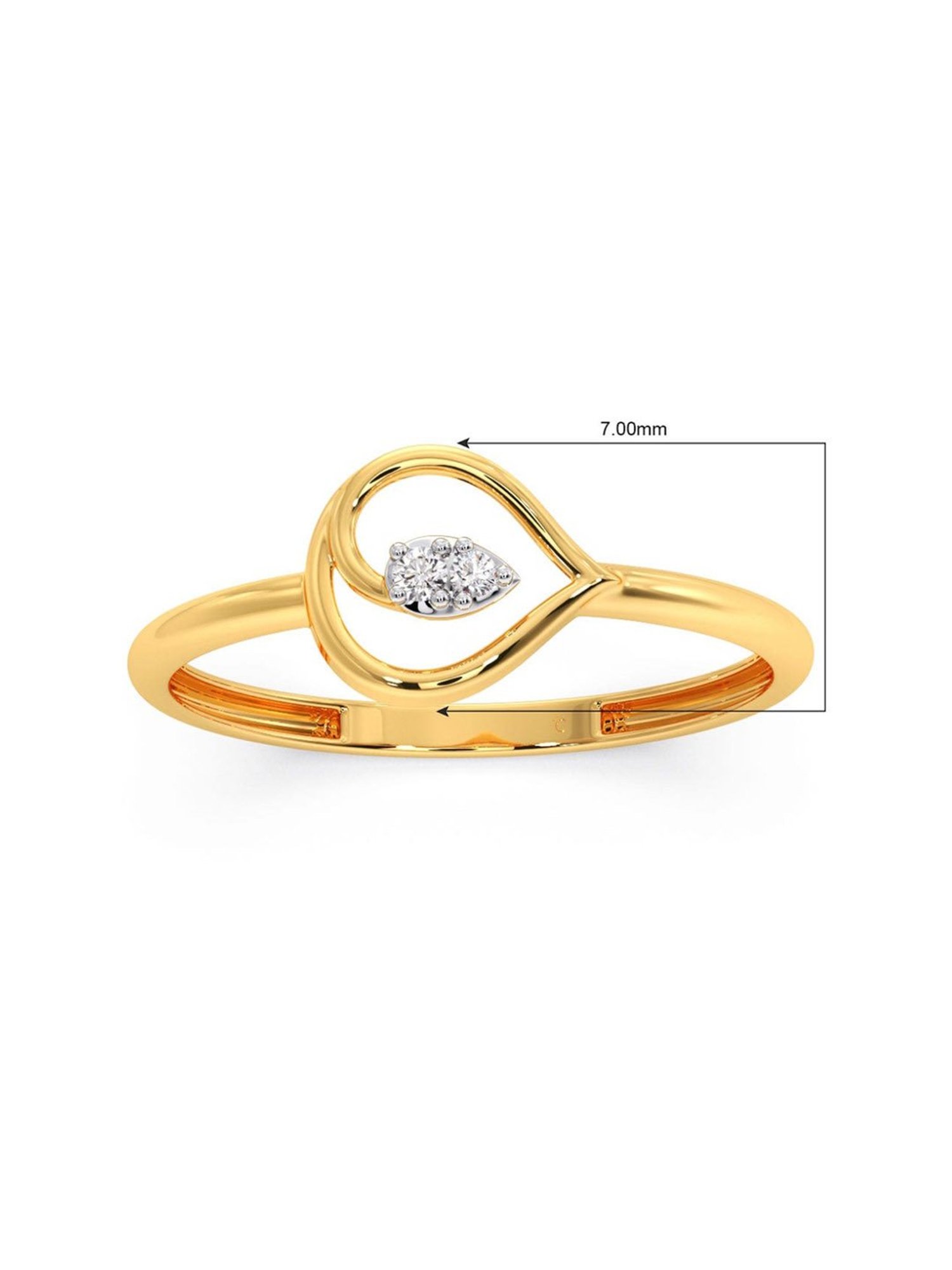 Candere by Kalyan Jewellers Stylish Design 18k Yellow Gold & Diamond Ring
