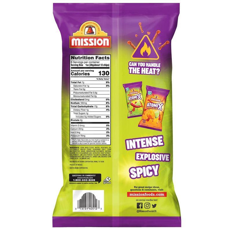 Mission AtomiX Chips Chili and Lime  - 8oz