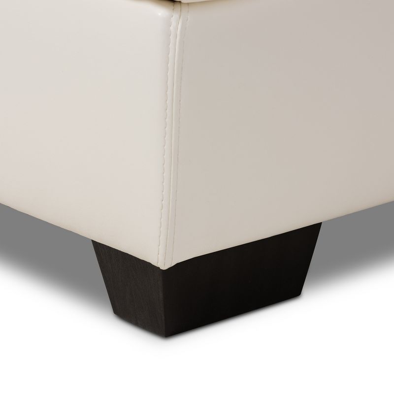 Adalynn Faux Leather Upholstered Sectional Sofa White - Baxton Studio