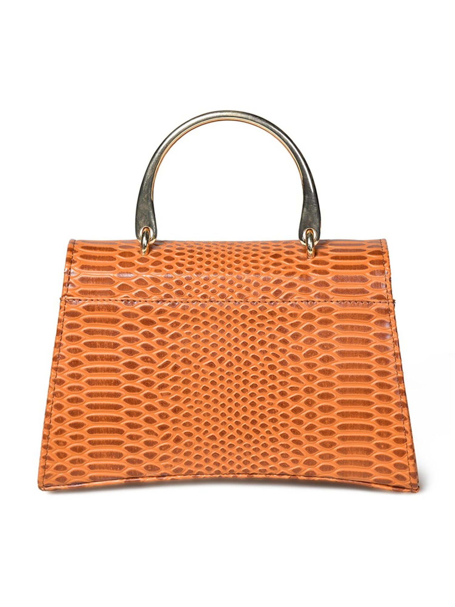 PELLE LUXUR Cognac Brown Animal Effect Small Cross Body Bag