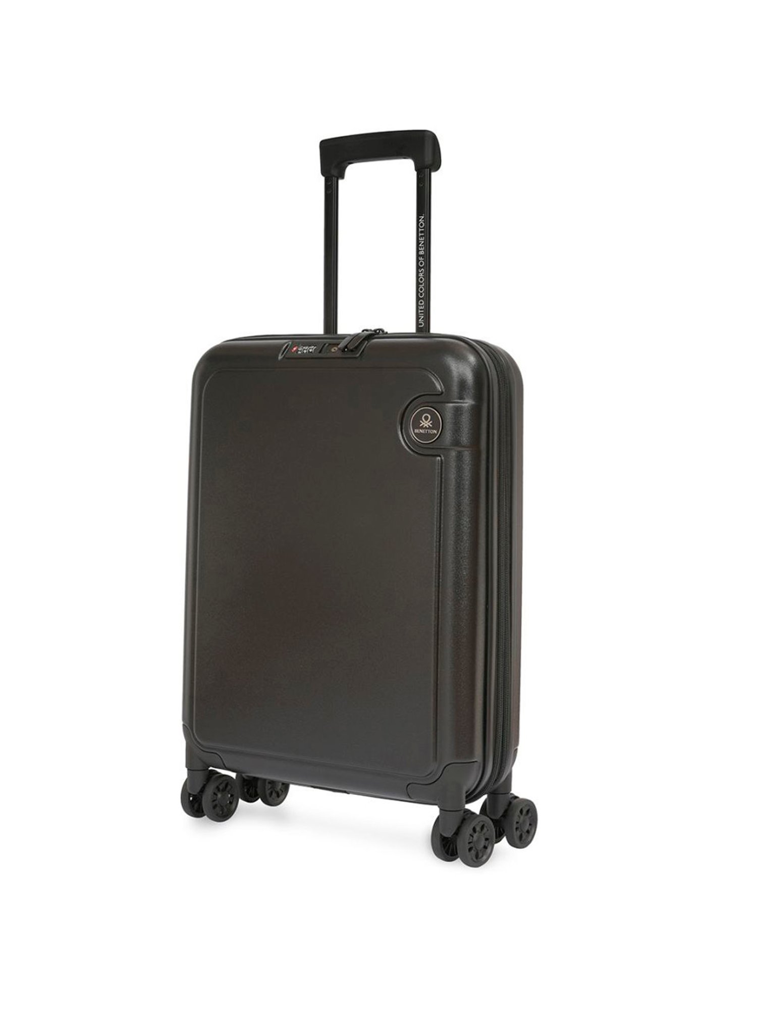 United Colors of Benetton Ryzen Black Solid Hard Cabin Trolley Bag - 55 Cms