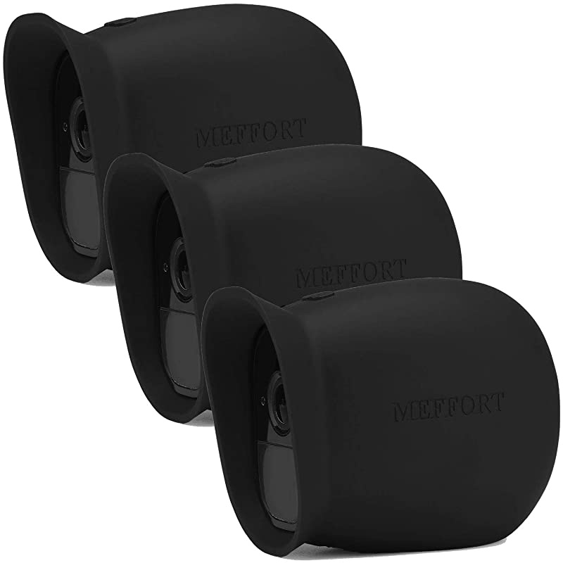 Silicone Skin Cover with Dual Layer Sunshade Design Clear Not Fuzzy Night Vision Sun Glare UV Weather Protection Cover Compatible for Arlo Pro amp Arlo Pro 2 Camera 3 Pack Black