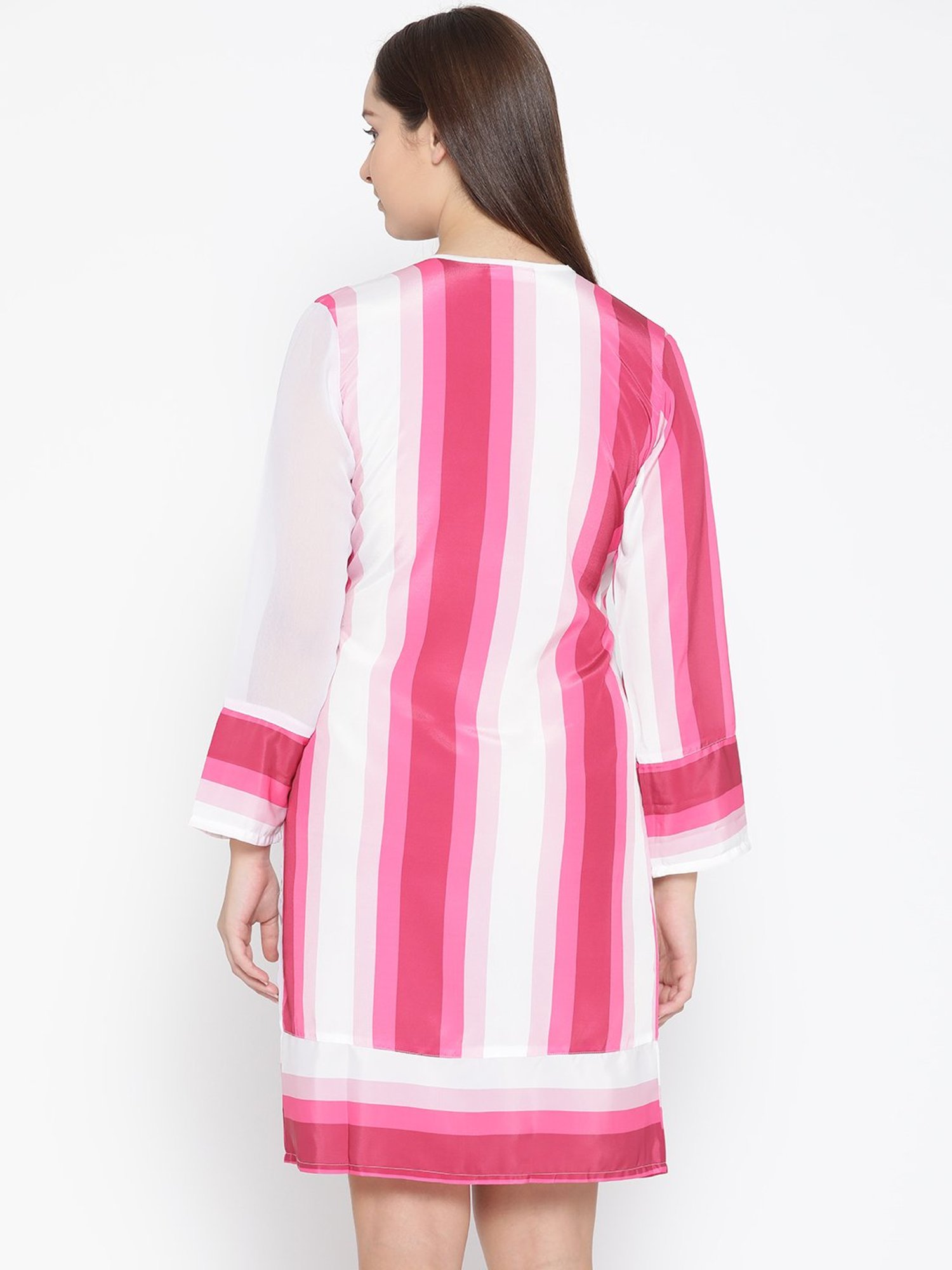 Erotissch Pink & White Printed Robe
